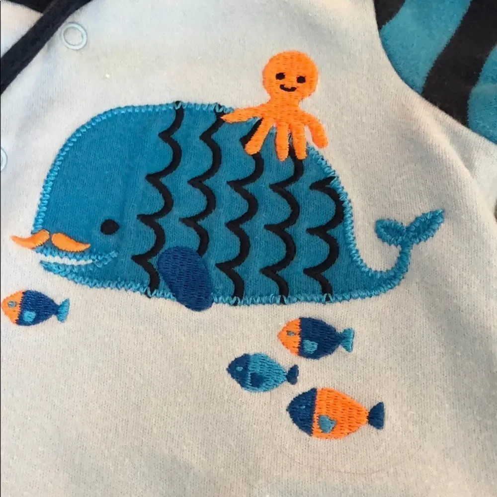 🍭4/$20 Koala Kids whale snap footie pj for baby boy - 3 months